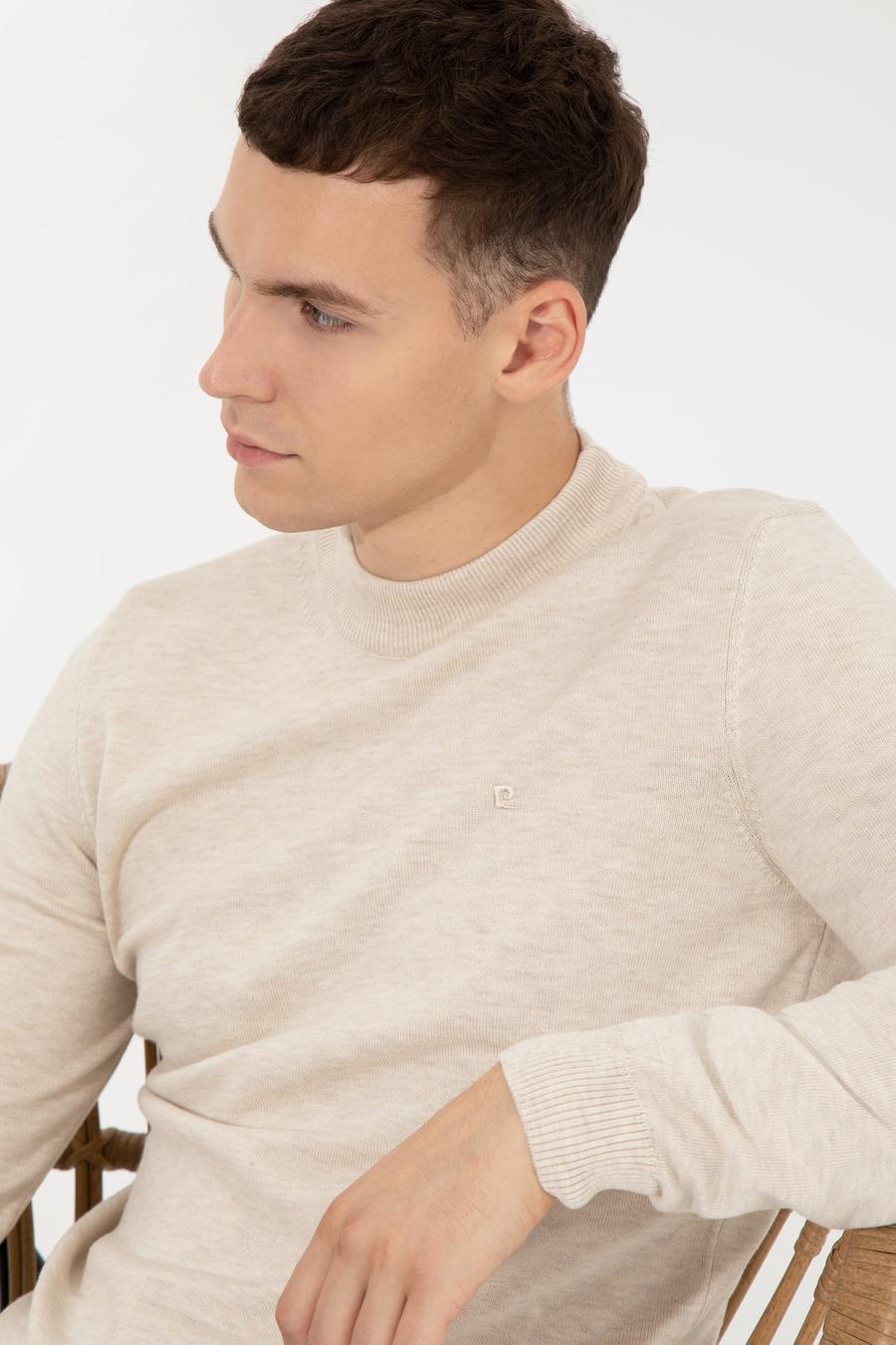 Krem Slim Fit Basic Triko Kazak
