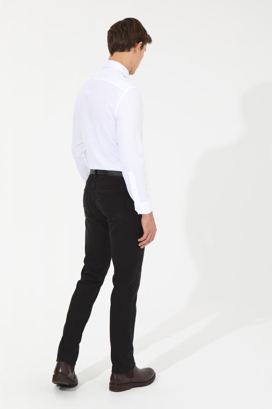Siyah Straight Denim Pantolon_3