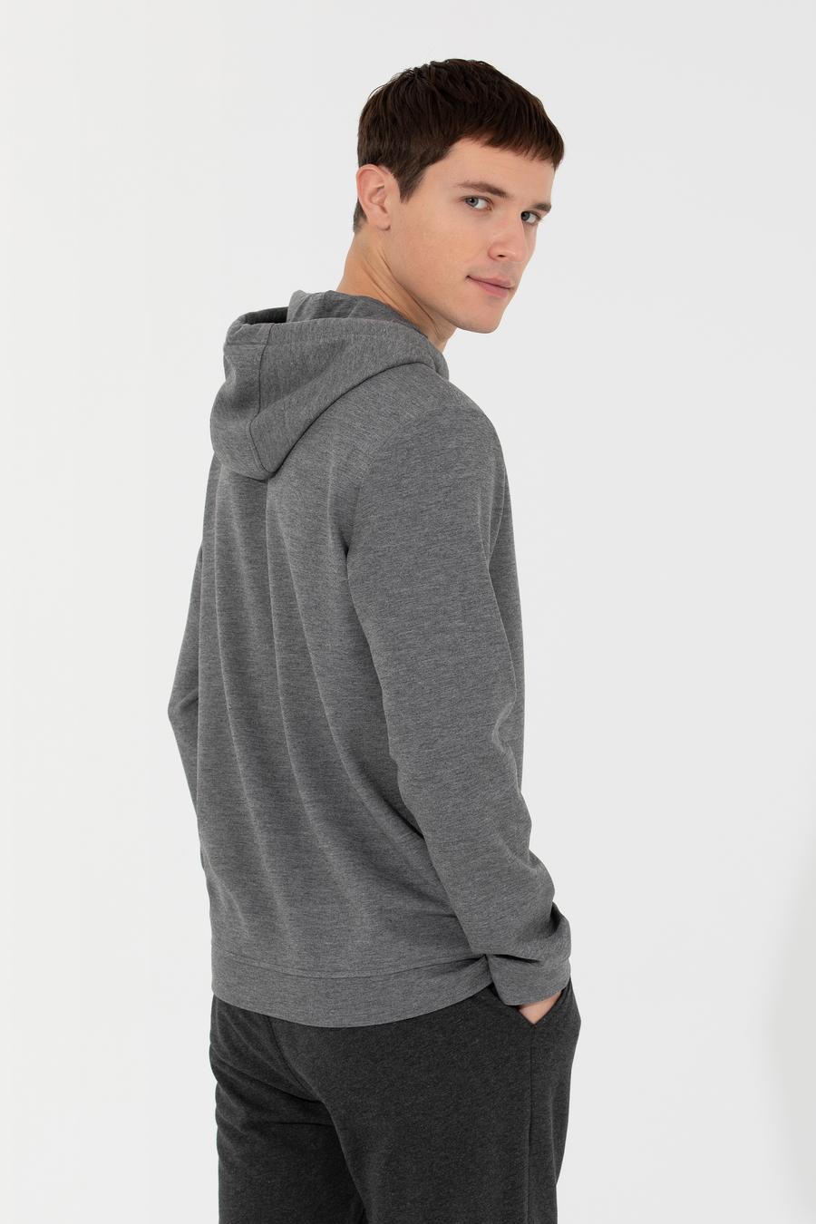 Gri Melanj Standart Fit Sweatshirt_4