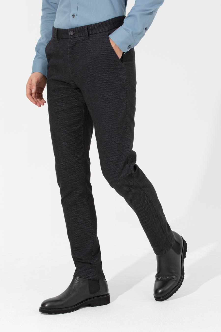 Siyah Slim Fit Chino Pantolon_1