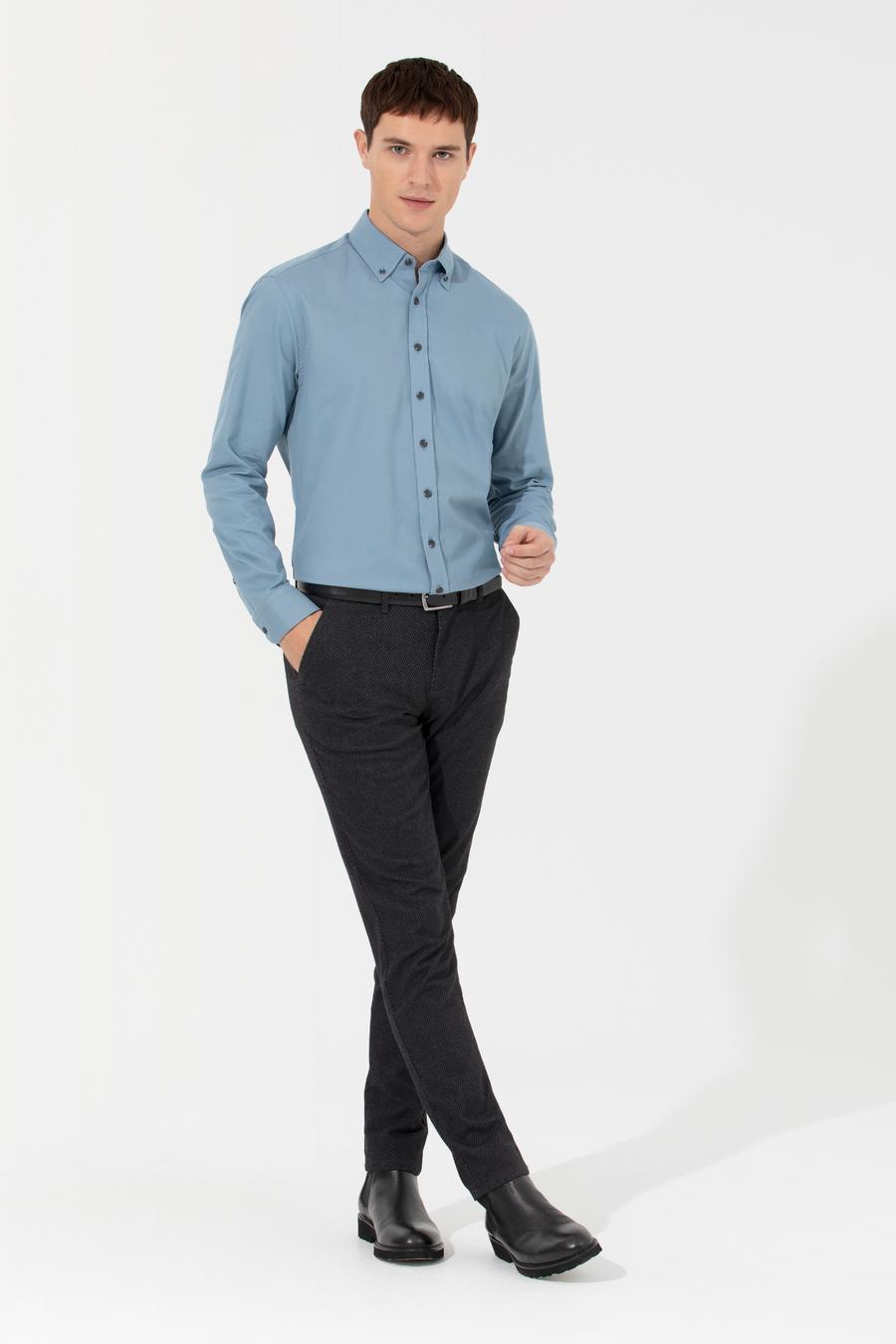 Siyah Slim Fit Chino Pantolon_2