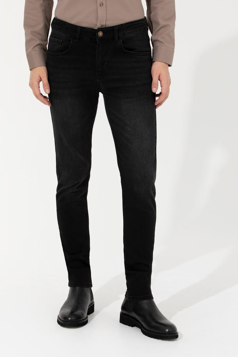 Siyah Slim Fit Denim Pantolon_1