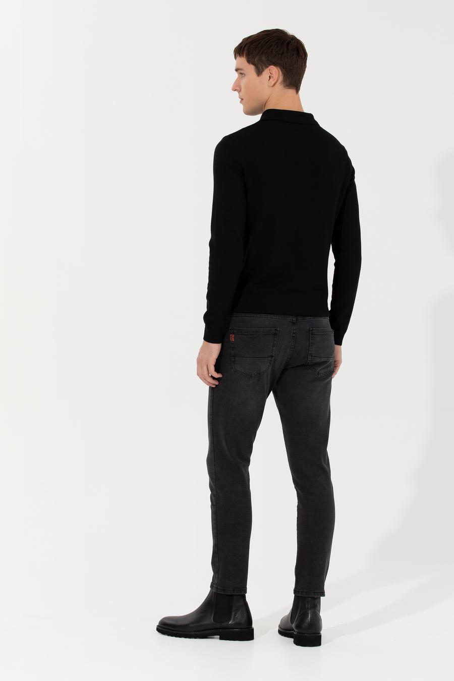 Antrasit Slim Fit Denim Pantolon_3