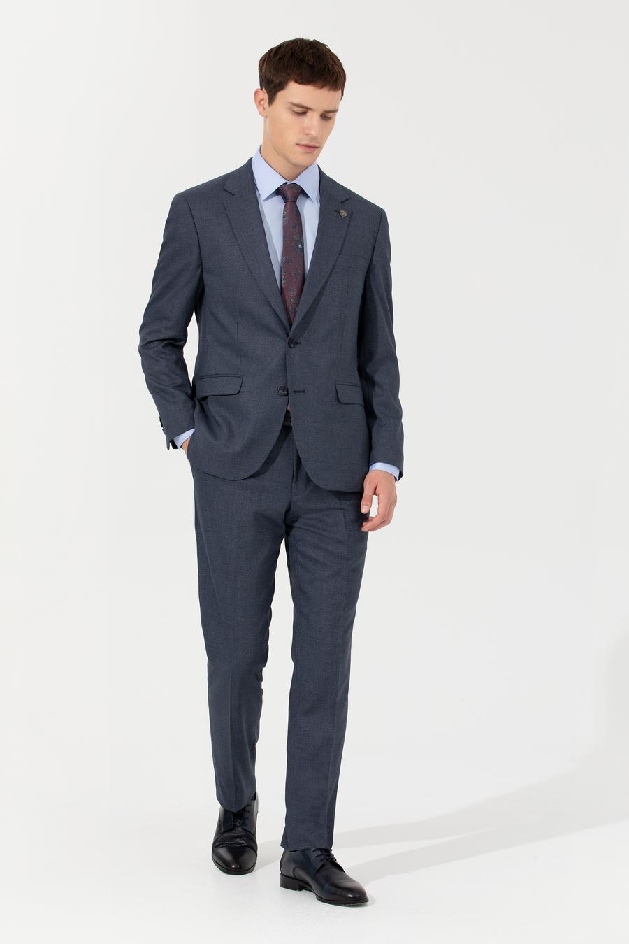 Lacivert Slim Fit Takım Elbise_2