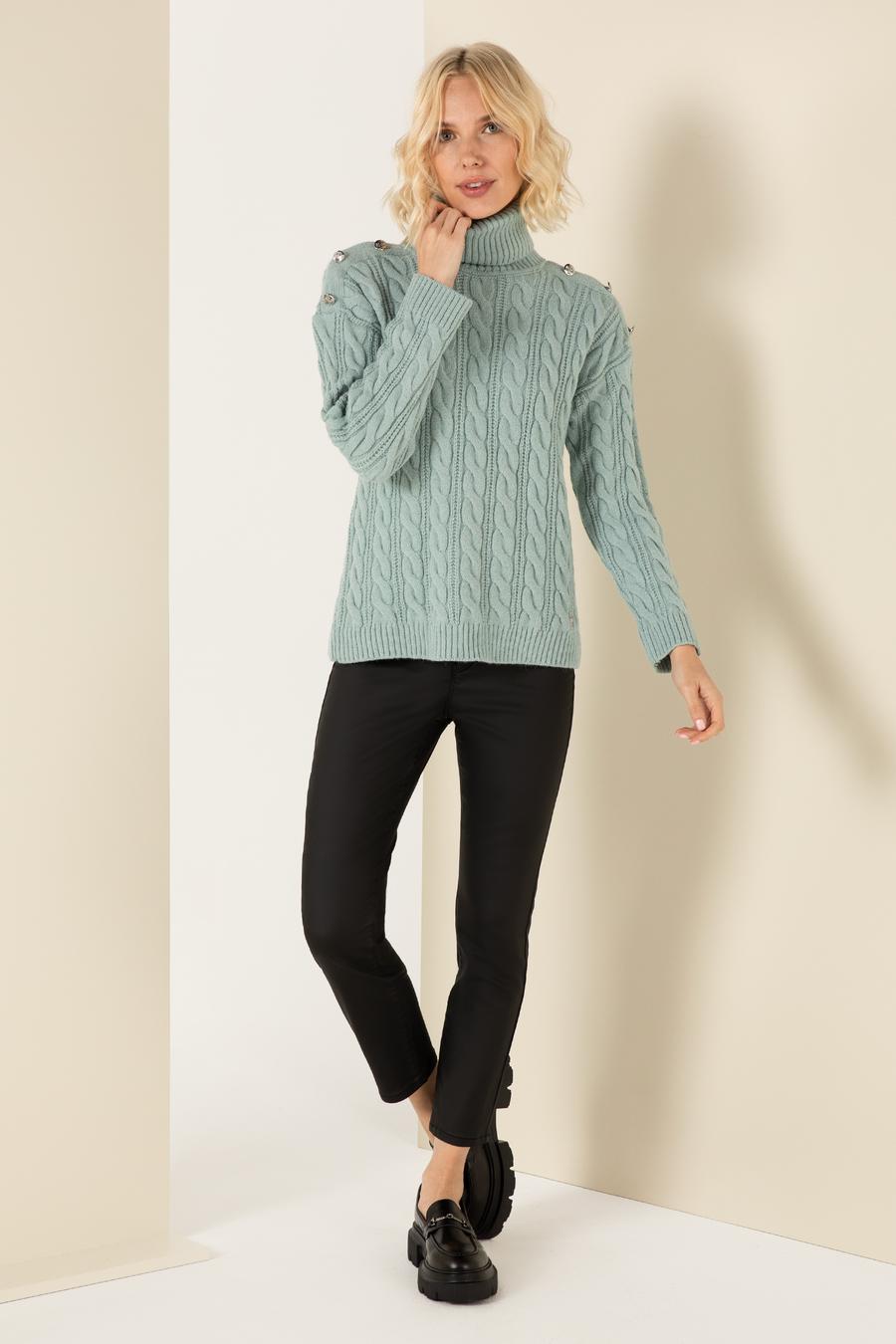 Koyu Mint  Regular Fit Triko Kazak_3