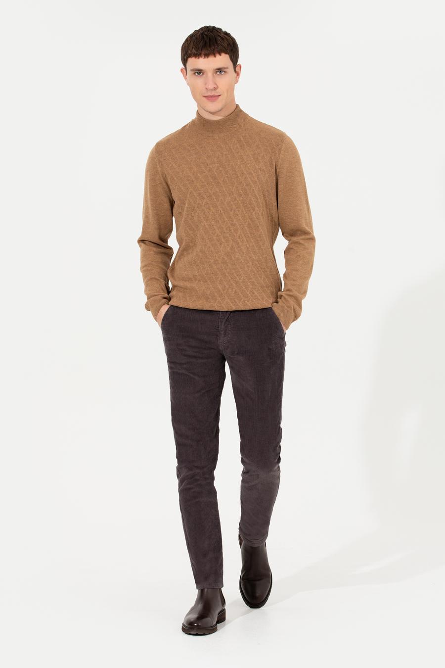 Koyu Gri Slim Fit Chino Pantolon_2