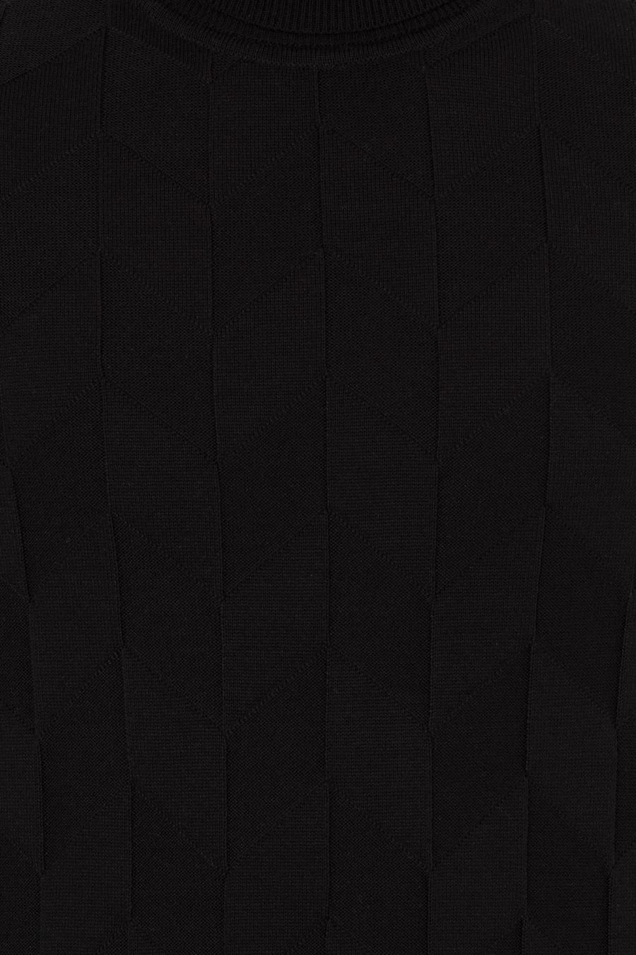 Siyah Slim Fit Triko Kazak_5