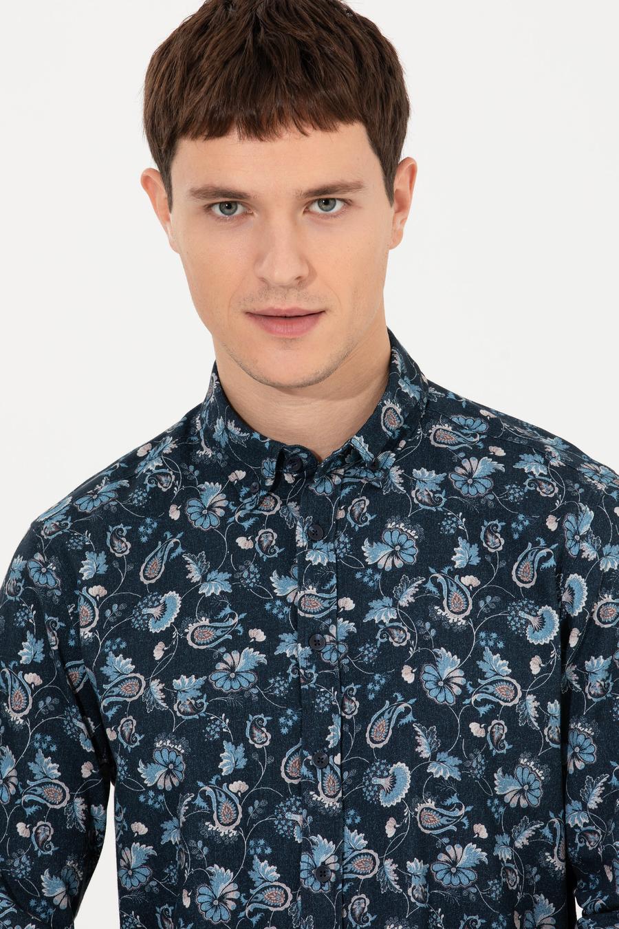 Lacivert Slim Fit Gömlek_2