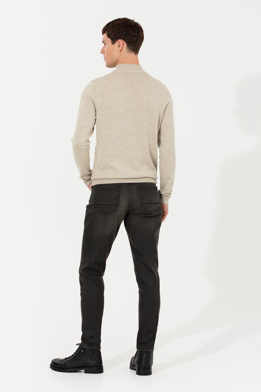 Antrasit Slim Fit Denim Pantolon_3
