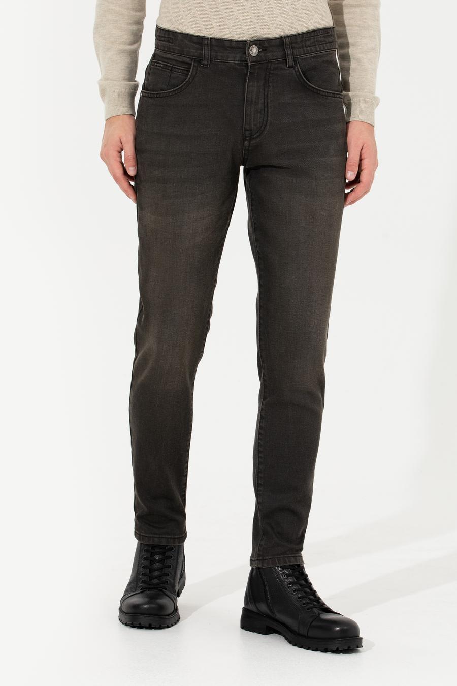 Antrasit Slim Fit Denim Pantolon_1