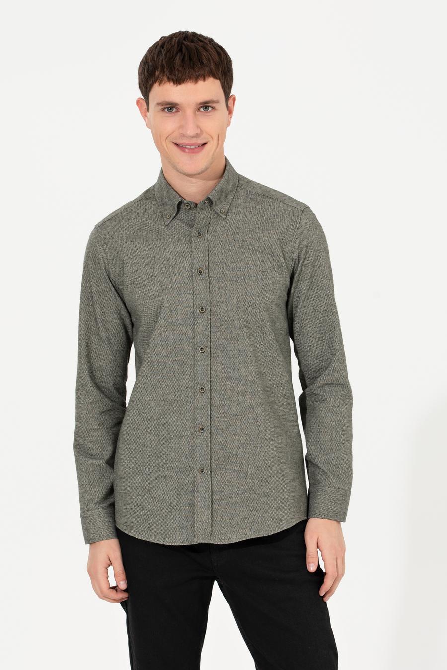 Yeşil  Slim Fit Gömlek_1