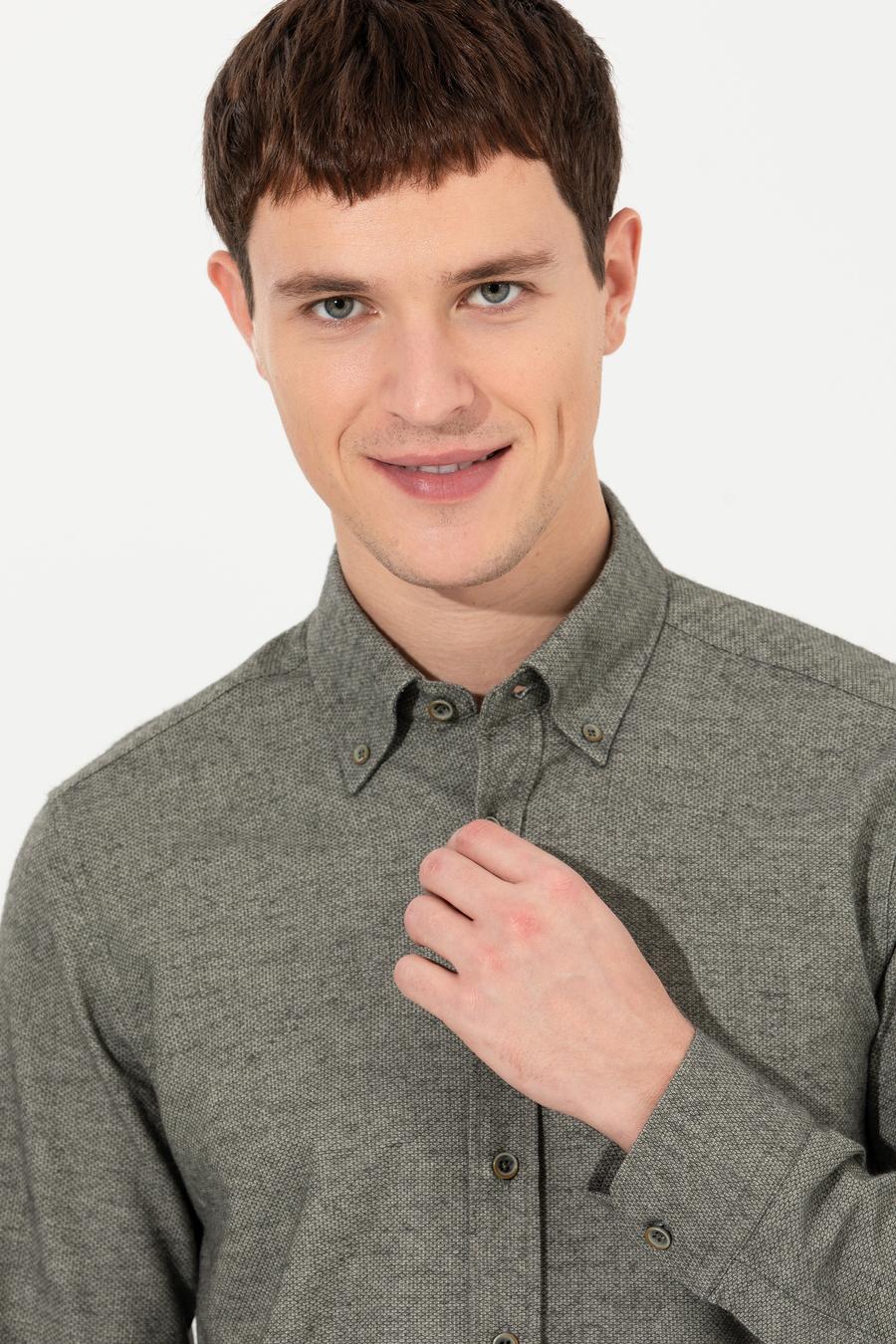 Yeşil  Slim Fit Gömlek