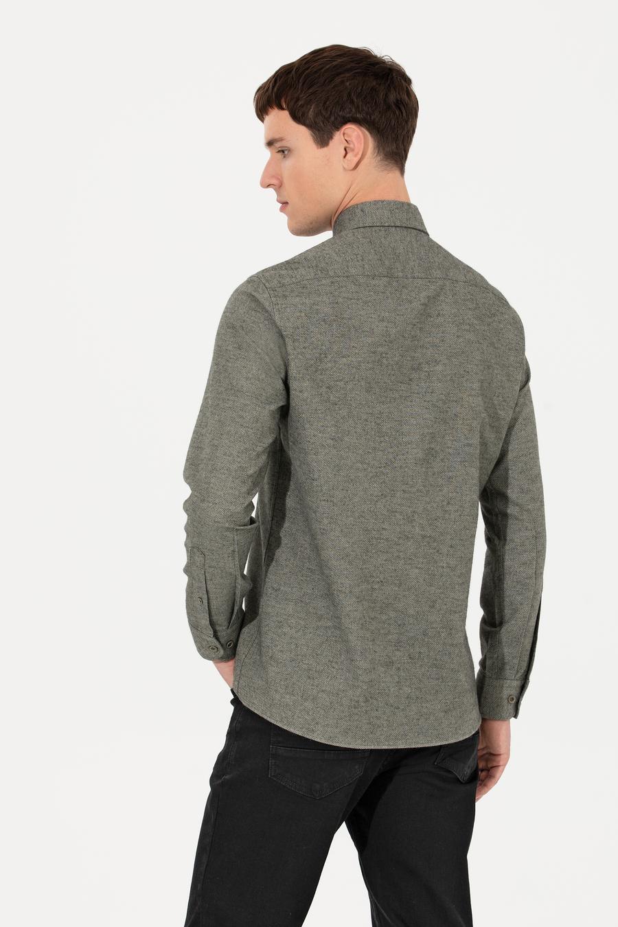 Yeşil  Slim Fit Gömlek_4
