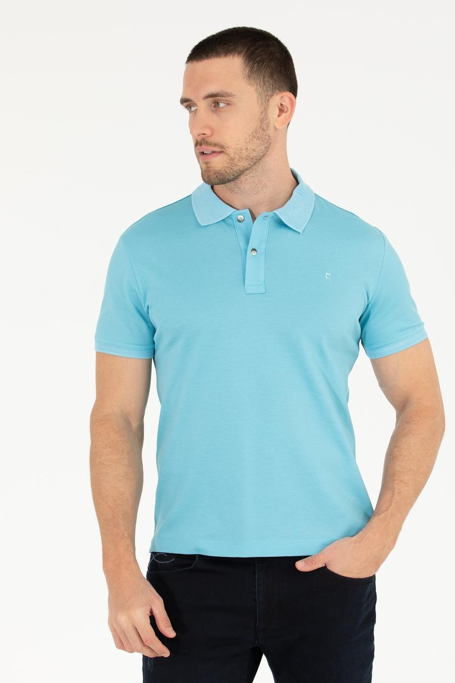 Açık Mavi Slim Fit Basic T-Shirt