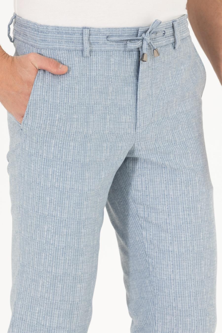 Açık Mavi Slim Fit Kumaş Pantolon_3